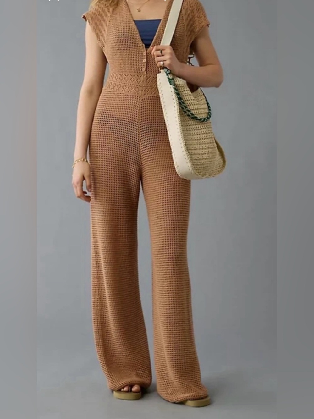American Eagle Crochet Jumpsuit NWT size XS
